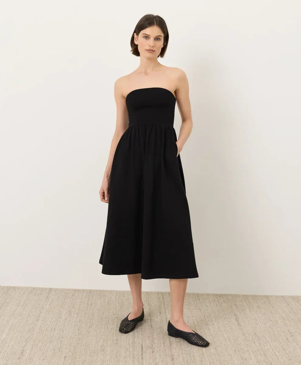 clearance fit & flare strapless dress