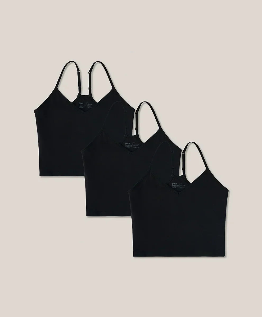 clearance everyday shelf bra cropped camisole 3-pack