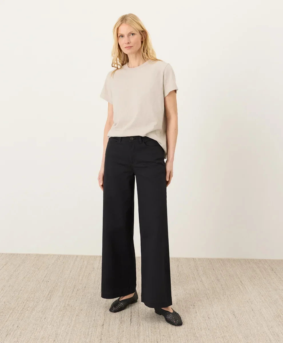 clearance stretch twill wide leg pant