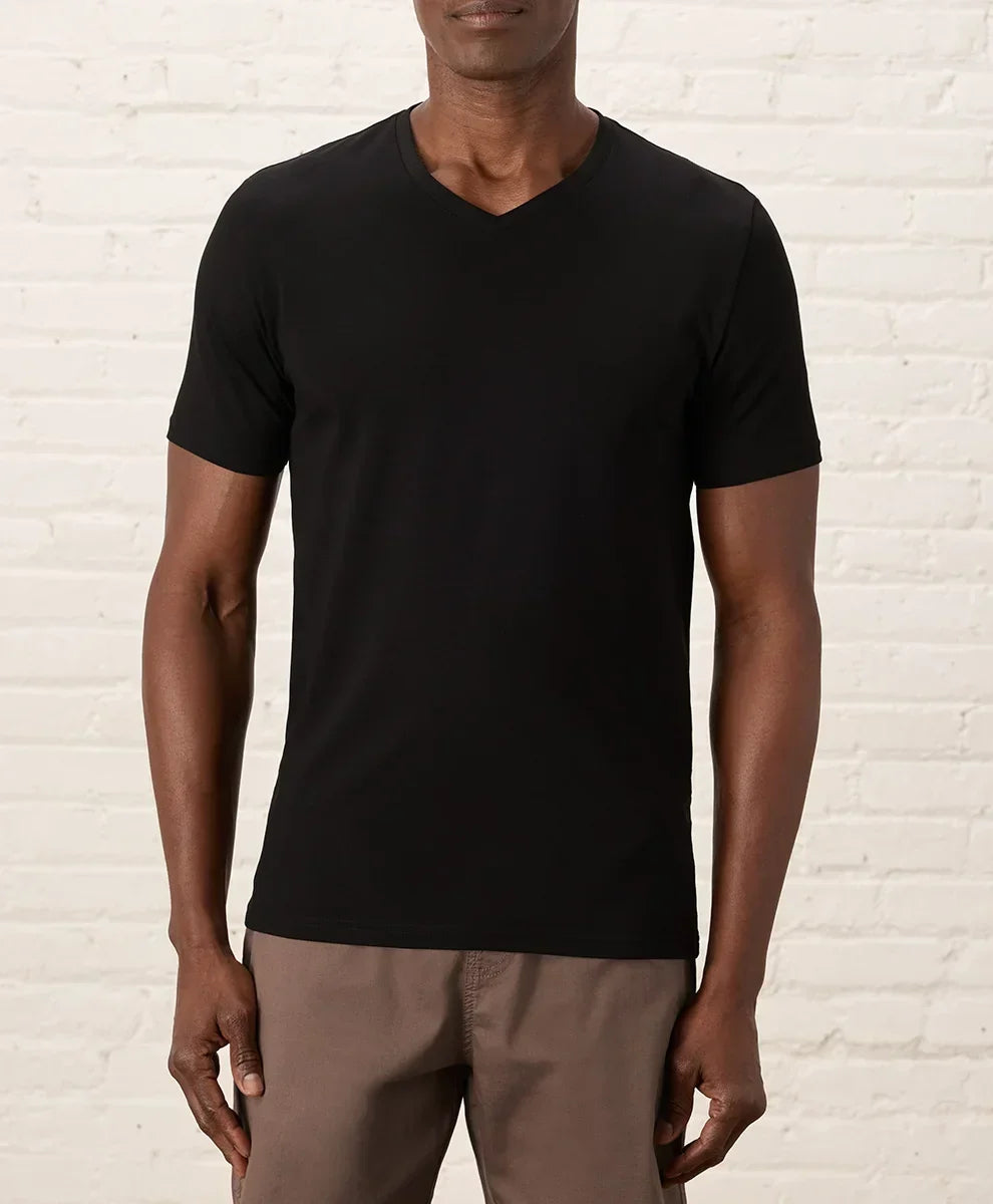 luxe essential slim fit v-neck tee