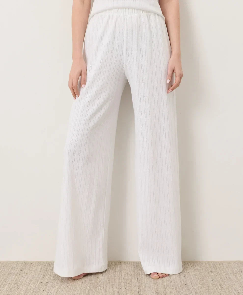 clearance pointelle wide leg pant