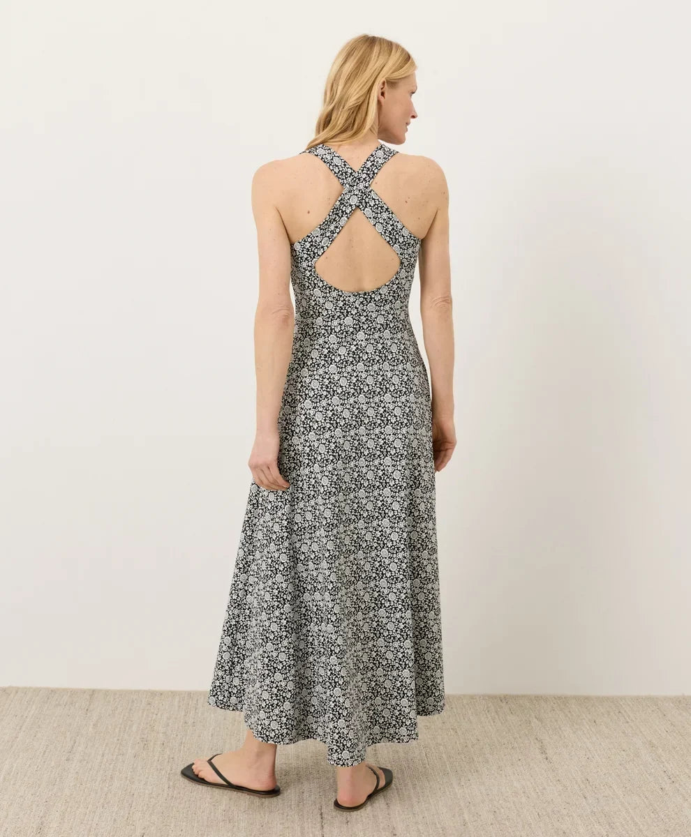 clearance fit & flare open back maxi dress