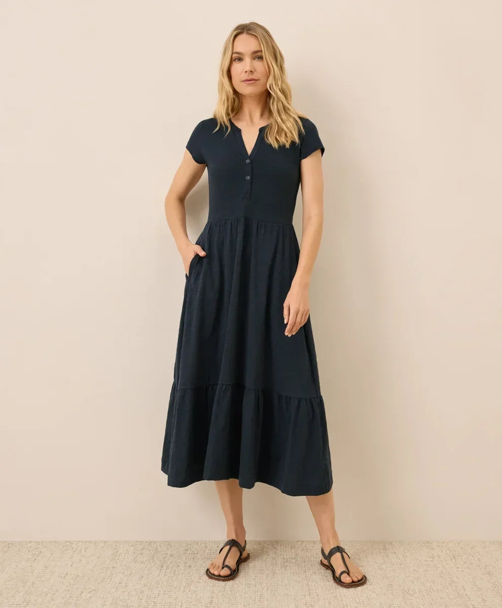 clearance relaxed slub henley market dress